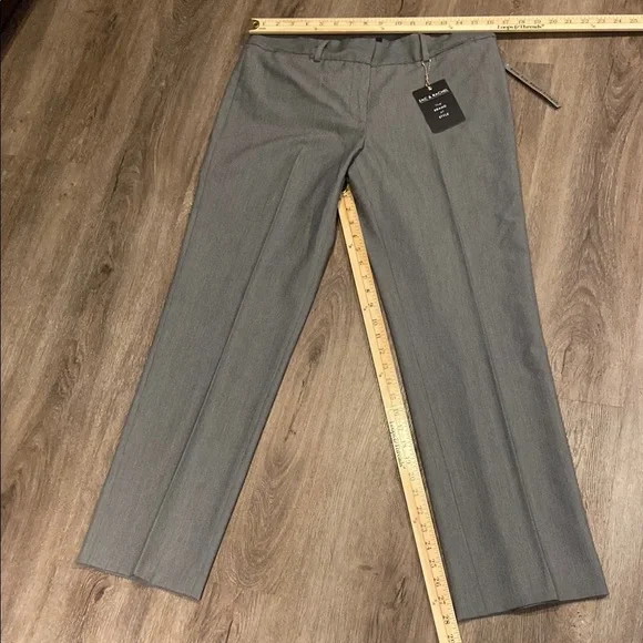 Zac & Rachel Slim Leg Short Length Solid Dress Pants Grey 8 NWT - Picture 2 of 8